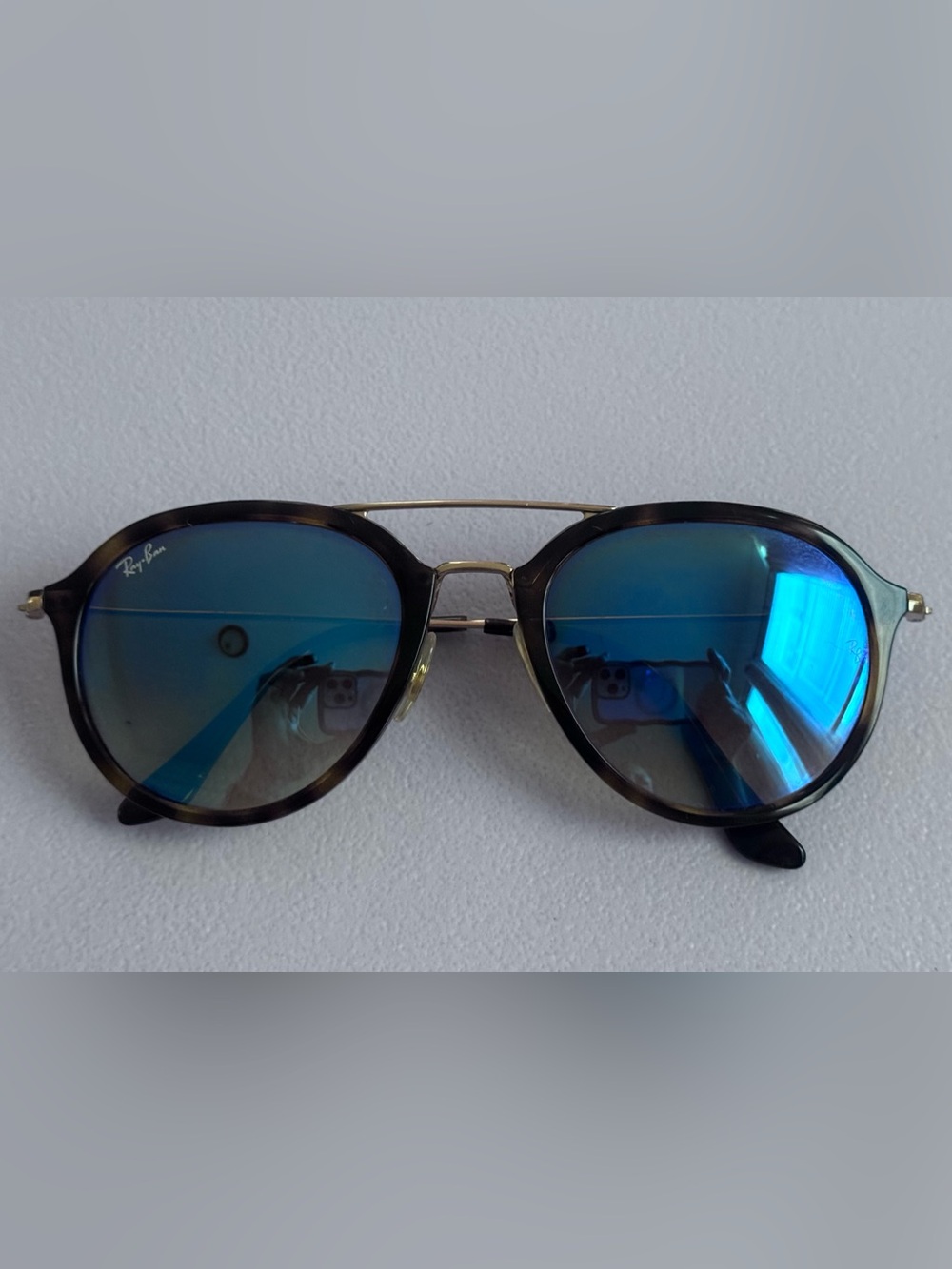 Ray-Ban RB4253 Men’s Tortoiseshell Frame Blue Mirrored Lens Sunglasses